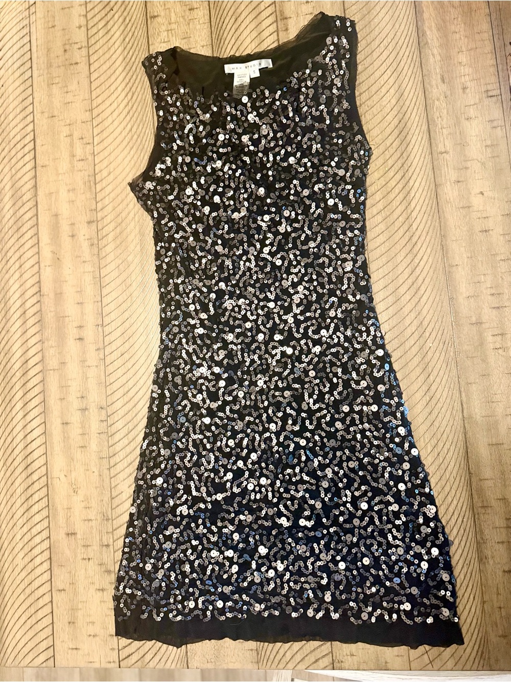 Max Studio Black Sequin Sleeveless Sheath Dress